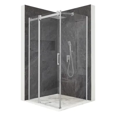 Produktbild von Duschkabine 100 x 100 cm, ESG-Glas 8 mm, Schiebetür Chrom + Beschichtung