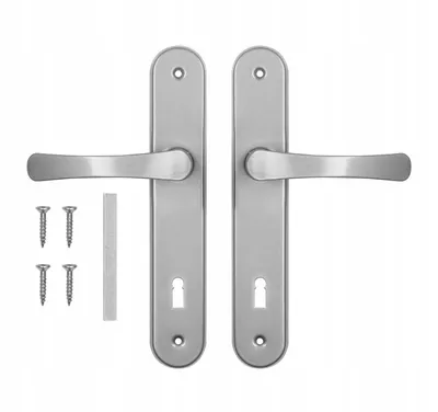 Produktbild von ADGO® Türdrücker Haustürgriff 72 Türgriffe Griff mit Schlüsselloch Silber