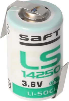 Zdjęcie produktu dla Bateria litowa SAFT LS14250CNR, rozmiar 1/2 AA, wypustki lutownicze w kształcie litery Z