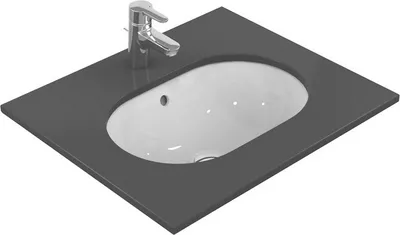 Produktbild von IS Unterbauwaschtisch Connect, oval, o.Hl., m.Ül., 550x380x175mm, Weiß