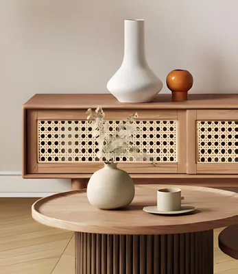 Immagine prodotto di Mobile TV basso moderno in legno marrone di design per il soggiorno