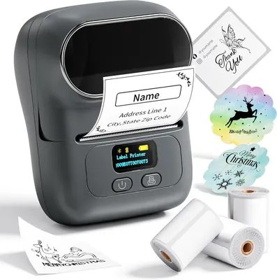 Mini Bluetooth-Etikettendrucker M110, tragbar, mit 3 Rollen