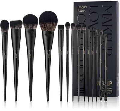 Productafbeelding van Ibenzoa® Professionele Make-up Borstelset – veelzijdig set voor gezicht en ogen, met synthetische vezels en ergonomische handgrepen, geschikt voor foundation, poeder en oogschaduw