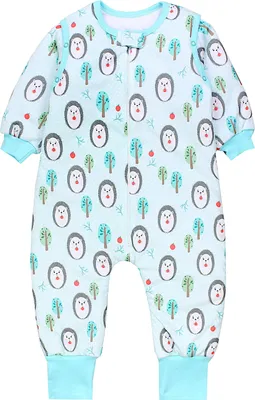 Produktbild von TupTam Baby Schlafsack mit Füßen und Ärmeln – Ganzjahres Schlafsack Baby 2.5 TOG, , Farbe: Igel / Grau / Mint / Grün, Größe: 92-98