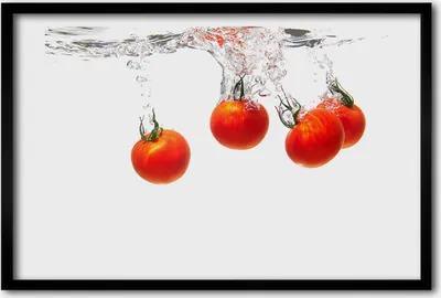 Produktbild von Bild 60x40 MDF-Rahmen, Wandkunst Tomaten unter Wasser