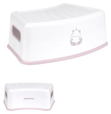 Produktbild von Kikkaboo Kinder Badhocker Hippo einstufiger Tritthocker, rutschfest, Griffraum rosa
