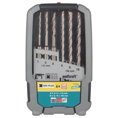 Obrázek produktu pro Wolfcraft Wolfcraft Sada 6ks příklepový vrták SDS-plus ø5-10mm 7113000