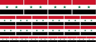 Produktbild von Mini Aufkleber Set - Pack glatt - 4x 51x31mm+ 12x 33x20mm + 10x 20x12mm- selbstklebender Sticker - Syrien - Flagge / Banner / Standarte fürs Auto, Büro, zu Hause und die Schule - Set of 26