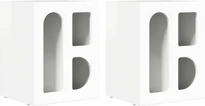 Image de Table de chevet 2 pcs Blanc brillant 40 x 35 x 50 cm