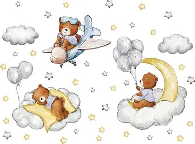 Image de Décoration murale « Nuages dans le ciel » pour chambre d'enfant