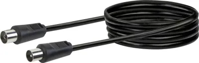 Productafbeelding van Schwaiger 3 meter coaxiale antennekabel voor TV, antenne, receiver - 1 - Tweede aansluiting: 1 x IEC antenne - vrouwelijke connector - Afscherming - Zwart