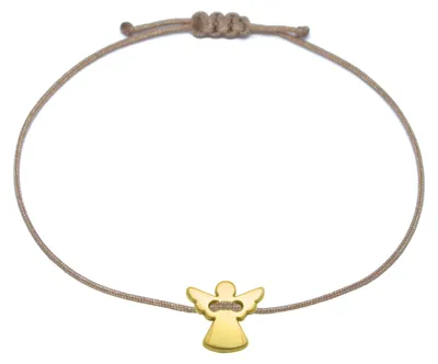 Produktbild von Selfmade Jewelry Armband Damen Schutzengel Gold Handgemachtes Makramee Armkettch