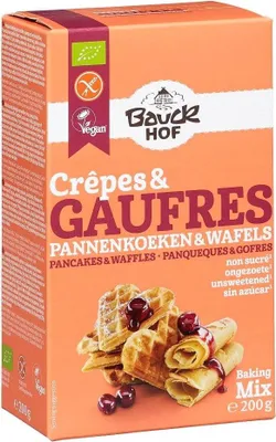 MIESZANKA NA GOFRY I NALEŚNIKI BEZGLUTENOWA BIO 200 g - BAUCK HOF