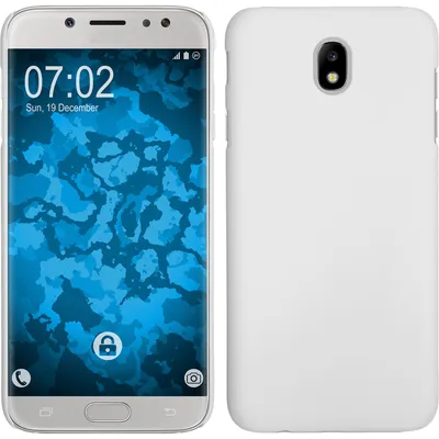 Produktbild von PhoneNatic Case kompatibel mit Samsung Galaxy J5 2017 - Hülle weiß gummiert Hard-case + 2 Schutzfolien