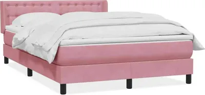 Produktbild von vidaXL Boxspringbett mit Matratze Rosa 160x220 cm Samt