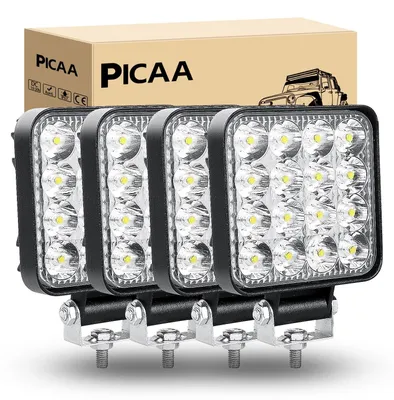 Obrázok produktu pre LED pracovné svetlo 12V/24V, 4 kusy, 48W, vodotesné, vhodné pre auto, nákladné vozidlo, loď