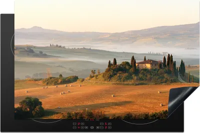 Produktbild von KitchenYeah© Herdabdeckplatte Toskana - Landschaft - Italien , 80x52cm, Küche Deko, Glaskeramikkochfeld Herdabdeckung, Abdeckplatte fùr Kochfeld