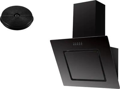 Produktbild von Dunstabzugshaube Schräghaube Kopffrei 60 cm Schwarz mit Filter Respekta