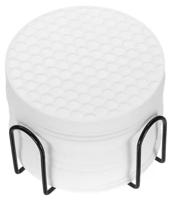 24 runde Silikon-Untersetzer 10 cm mit Halter, weiß