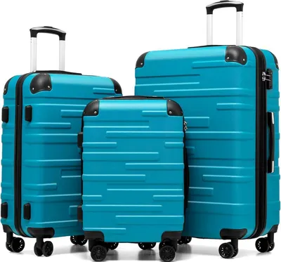 Image de COOLIFE Set de valises à coque dure | Serrure TSA | Poignée extensible | 4 roulettes