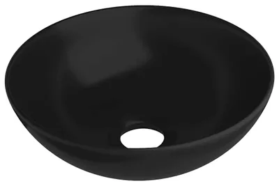 Imagen del producto de VidaXL: Lavabo de cerámica, color negro mate, forma redonda