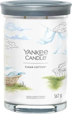 Produktbild von Yankee Candle Clean Baumwolle, Zylinder, Weiß, Baumwolle, 100 h, 1 Stück(e)