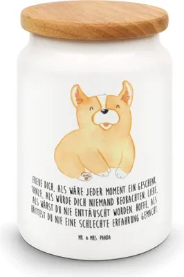 Produktbild von Mr. & Mrs. Panda behälter Corgie - Weiß - Geschenk, Kaffeedose, Motivation, Dose, Lebensfroh, Hund, Keksdose, Spruch, Teedose, Sprüche, Vorratsbehälter, Optimistisch
