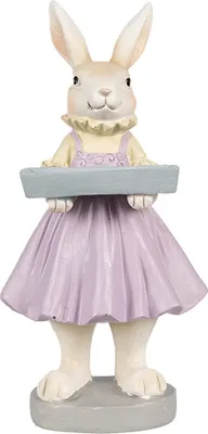 Produktbild von Clayre & Eef Figur Kaninchen 10x8x20 cm Braun Violett Polyresin