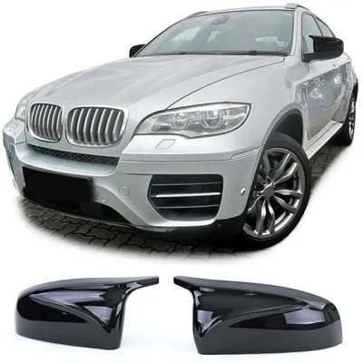 Für BMW X5 E70 / X6 E71 Schwarz Glanz Spiegel Kappen KOMPLETTE GEHÄUSE in der Farbe Schwarz von Carparts-Online GmbH