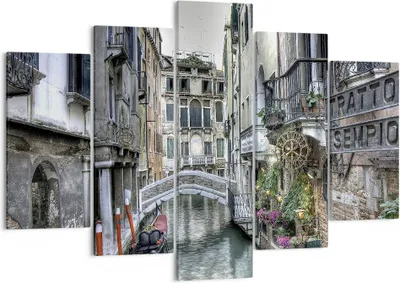Produktbild von Bild auf Leinwand - Leinwandbild - Venedig Brücke Wasser - 150x100cm - Wand Bild - Wanddeko - Leinwanddruck - Bilder - Kunstdruck - Wanddekoration - Leinwand bilder - Wandkunst - EA150x100-3522