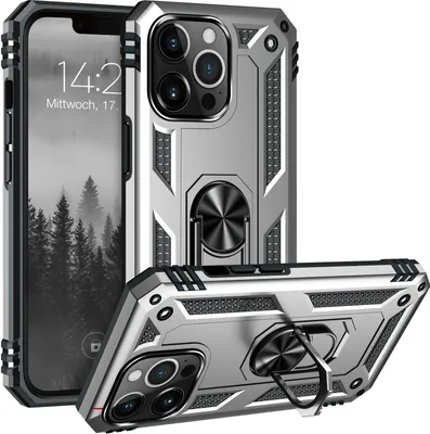 Produktbild von Armor Outdoor Handyhülle für Apple iPhone 13 Pro Handy Panzer Case Cover Schutzhülle Farbe: Silber