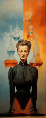Produktbild von Wallario selbstklebendes Poster - Visionäre Chemikerin, Größe: 80 x 200 cm