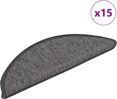 Produktbild von vidaXL Stufenmatten 15 Stk. 56x17x3 cm Beige und Grau Halbrund