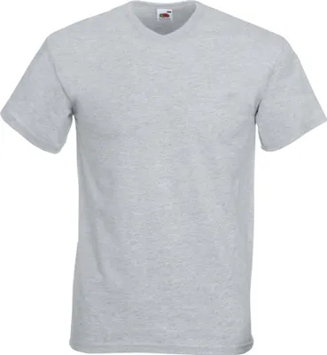 Image de Fruit Of The Loom T-shirt Valueweight col V pour homme, manches courtes BC338 (M) (Gris chiné)