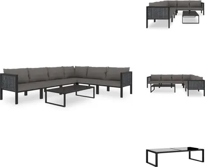 Produktbild von vidaXL 7-tlg. Garten-Lounge-Set mit Auflagen Poly Rattan Anthrazit -  Gartenmöbel-Sets