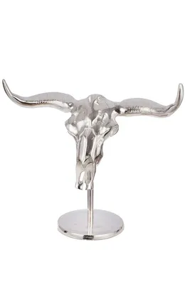Produktbild von GILDE Skulptur/Wandobjekt "Silverskull" silberfarben, zum Stellen oder Hängen, H.45 cm, 27298
