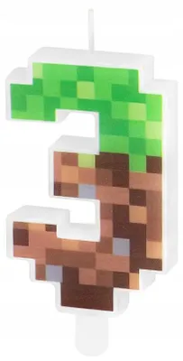 Obrázek produktu pro PartyPal Svíčka na dort Číslo 3 Minecraft Narozeniny