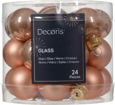 Produktbild von Weihnachtskugeln Glas 2,5cm 24 Stück - Prickelndrosa
