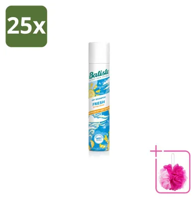 Imagen del producto de 25 unidades de champú seco Batiste Fresh, 200 ml cada uno. Paquete económico