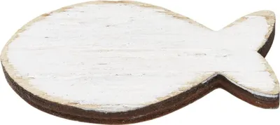 Produktbild von 5er Set Holzfische, weiß, 4,5cm, aus Holz mit Treibgut- & Vintage-Optik