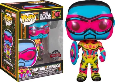 Immagine prodotto di Funko Pop! Marvel: Il Falco e il Soldato d'Inverno - Blacklight Captain America