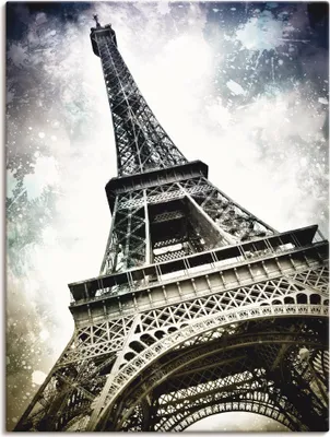 Produktbild von ARTland Leinwandbild Paris Eiffelturm Dekorativ Größe: 90x120 cm