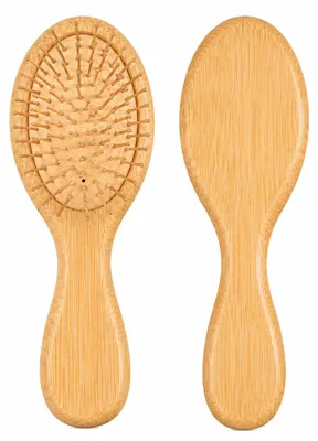 Produktbild von Kleine Bambus Haarbürste für Reisen, kompakte Massage Haarbürste mit weichen Borsten, leichte Kopfhaut Bürste für nasses und trockenes Haar