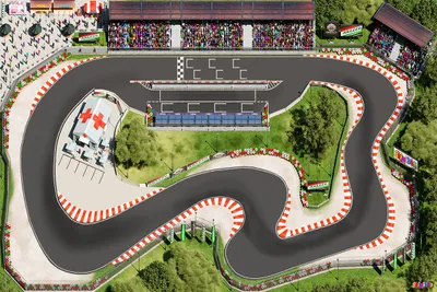 Produktbild von Spielteppich Racetrack Rennstrecke Größe: 180cm x 120cm - Teppich Jungen & Mädchen Kinderzimmer, Kinderteppich