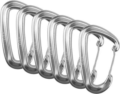 Produktbild von 12KN Schwerlast-Karabinerclips 6 STÜCK Premium-Aluminiumlegierungskarabiner für Hängematten Camping Wandern Trekking