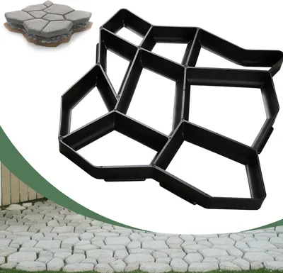 Obrázek produktu pro Yakimz forma na dlažbu 1 ks, forma na dlažbu na zahradu, 43x43x4cm, forma na betonovou dlažbu, nepravidelné formy na dlažbu z plastu