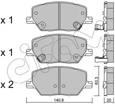Produktbild von CIFAM Bremsbeläge Satz Vorne Bremsklötze für JEEP Compass (MP, M6) 822-1001-0