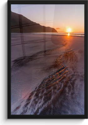 Produktbild von MuchoWow® MuchoWow® Gerahmtes Poster Sonne - Strand - Berge 40x60 cm - Poster mit zchwarzem Bilderrahmen - Papierdruck - Wandbilder