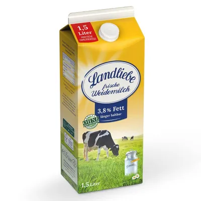 Produktbild von Landliebe - frische Weidemilch 3,8%, 8 x 1,5 Liter