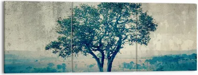 Produktbild von Bild auf Leinwand - Leinwandbild - Baum Natur Feld - 150x50cm - Wand Bild - Wanddeko - Wandbilder - Leinwanddruck - Bilder - Kunstdruck - Wanddekoration - Leinwand bilder - Wandkunst - CA150x50-3627